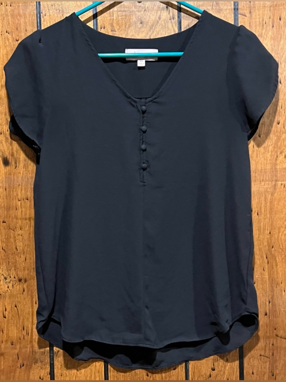 Black V-Neck Philosophy Short Sleeve Blouse size XS